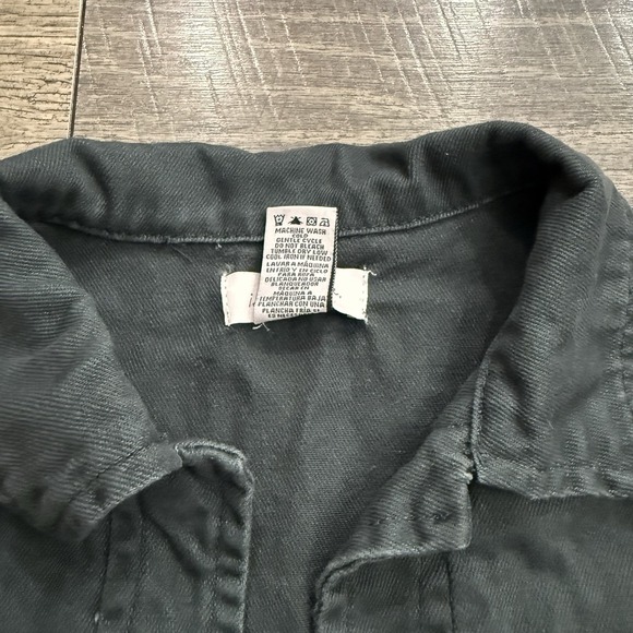 Anthropologie "if it were‎ me" Green Snap Front Oversized Denim Jacket Womens S - Picture 4 of 9